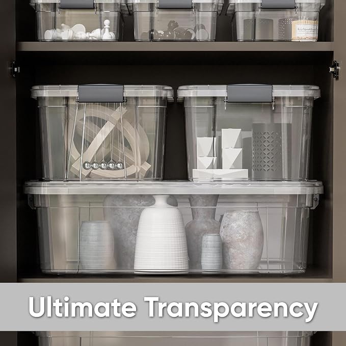 Superio Storage Bins with Lids- 6 Pack, 2.3 Qt Clear Boxes - Image 7