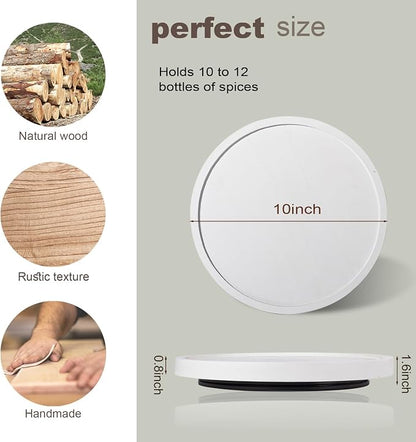Wood Lazy Susan Organizer Kitchen Turntable - Image 6