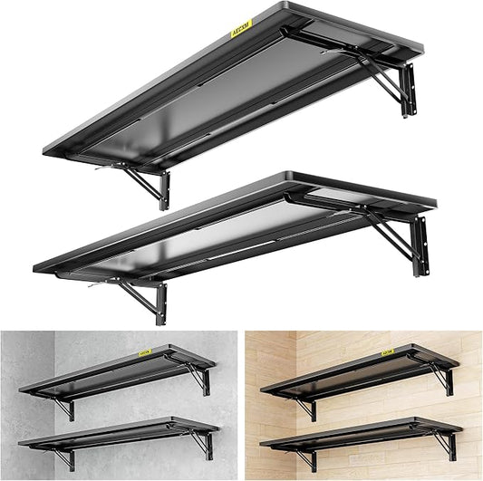 2pack-1.3x4ft Adjustable Rail Type Folding Storage Rack Shelf, Suitable by AECXM