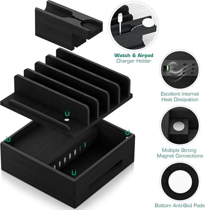 Bamboo Charging Station for Multiple Devices - Image 3
