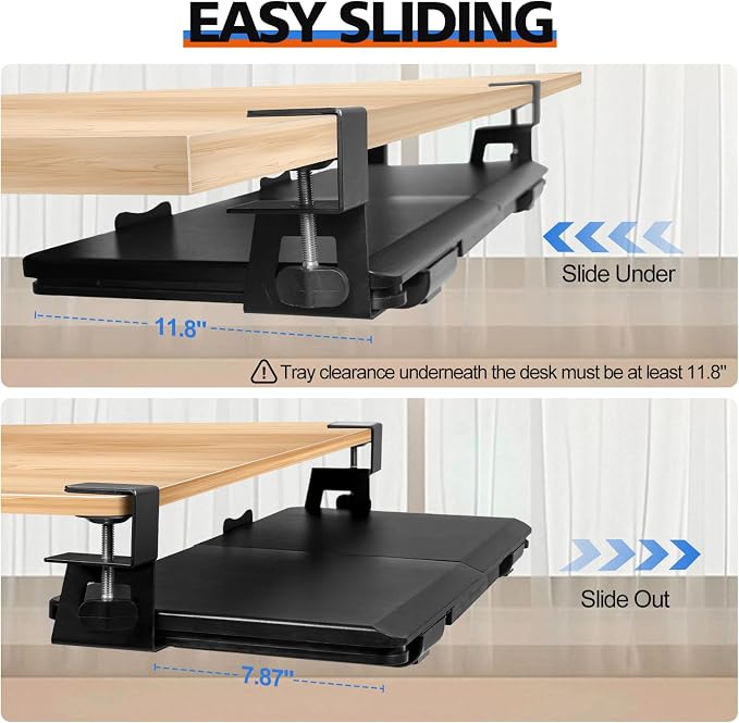 Large Keyboard Tray Under Desk Slide Out - Image 4