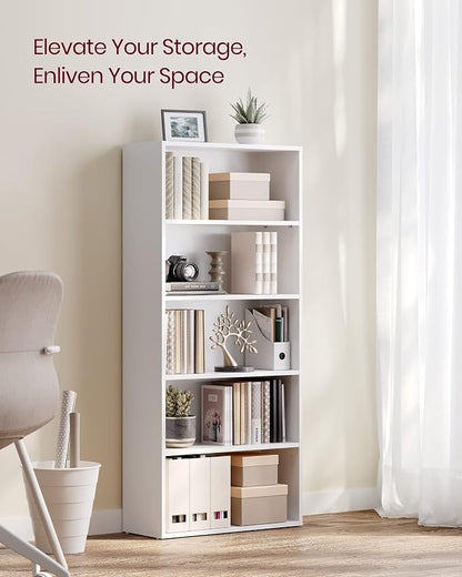 VASAGLE Set of 2 Bookshelves, 23.6 Inches Wide, 5-Tier Open Bookcases - Image 4