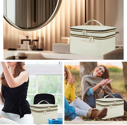 8.8L Double Layer Travel Makeup Bag Women, Large Cosmetic Case, Organizer - Image 6