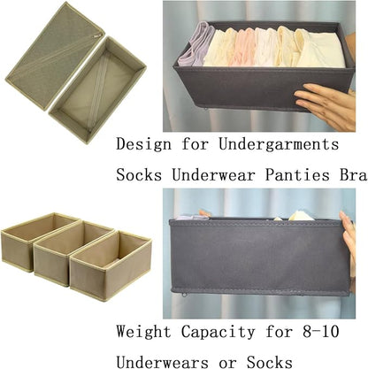 Socks Drawer Organizer Set of 3 Pack Khaki, Closet Cabinet Dresser Wardrobe - Image 4