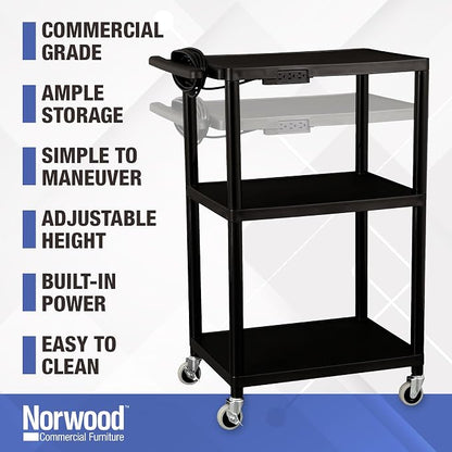 Norwood Commercial Furniture Mobile Utility AV Cart - Image 3