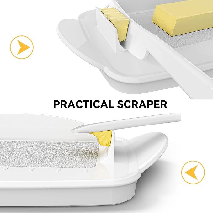Butter Dish with Lid and Knife, Large Plastic Flip Top Butter Dishes Clear - Image 5