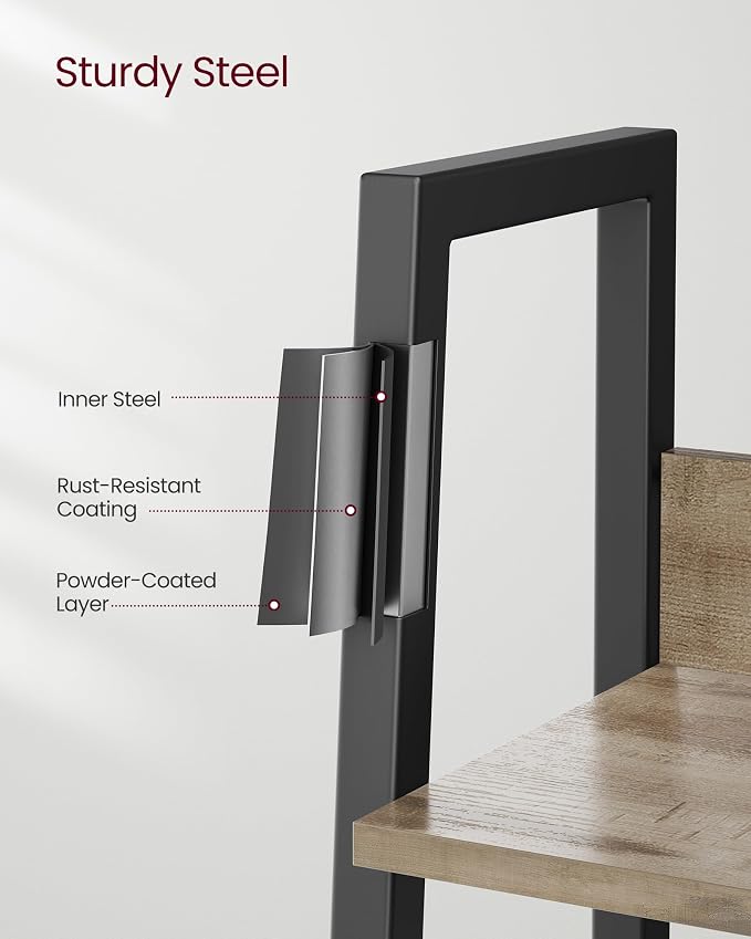 VASAGLE Bookshelf, 5-Tier Narrow Book Shelf, 11.8 x 13.3 x 66.9 Inches - Image 5