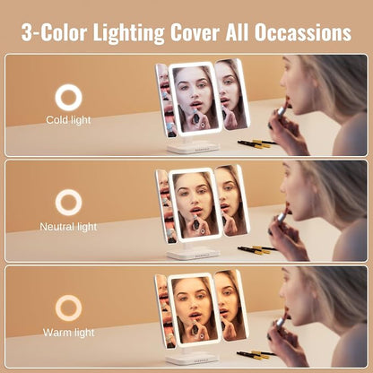 EASEHOLD Makeup Mirror with Lights, Rechargable Lighted Vanity Mirror with 116 - Image 4