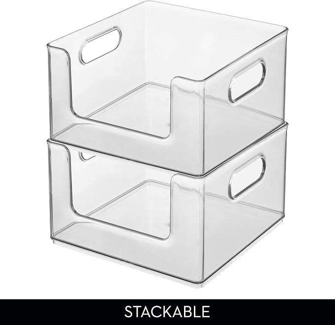 iDesign Stackable Clear Plastic Open Front Storage Bin, Easy Access Organizer - Image 5