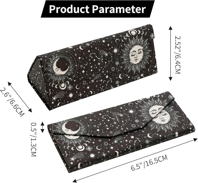 Foldable Glasses Case, Magnetic PU Leahter Sunglasses Case, Cute Hard Shell - Image 6