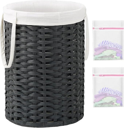 Laundry Hamper Laundry Basket Round 19.0 Gal Handwoven Rattan Laundry Basket by SETVSON
