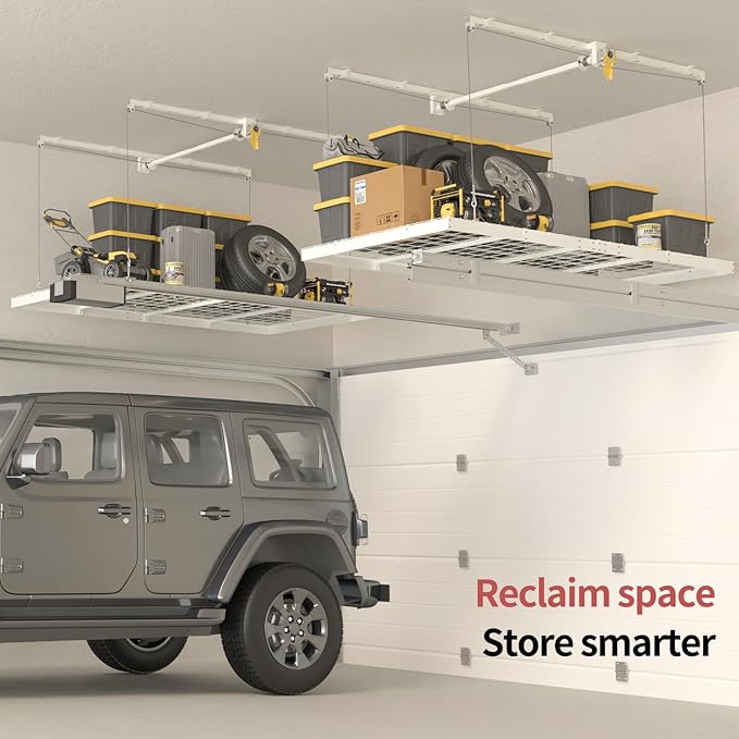 Garage Ceiling Storage Racks, Heavy-duty 4x8 FT Overhead Garage Storage Rack - Image 7