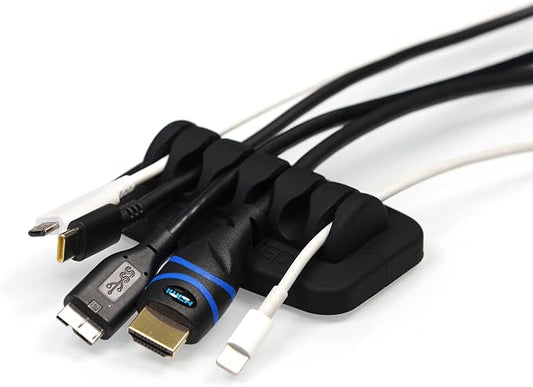 Desktop Cable Organizer, Eco-Friendly Silicone, No Bad Smell, Bundled by ENVISIONED