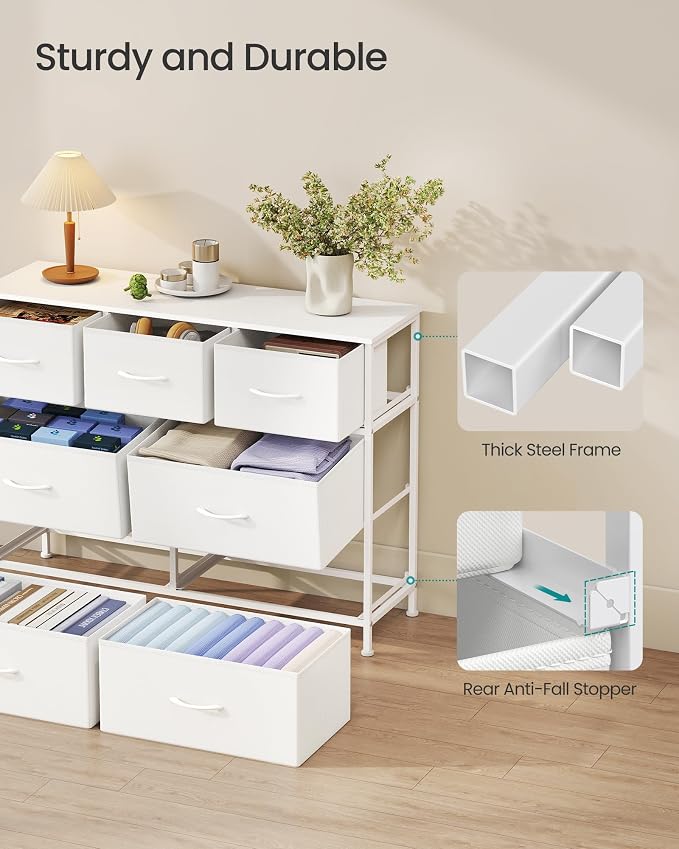 SONGMICS Dresser for Bedroom, Chest of Drawers, TV Stand, 7 Non-Woven Fabric - Image 6