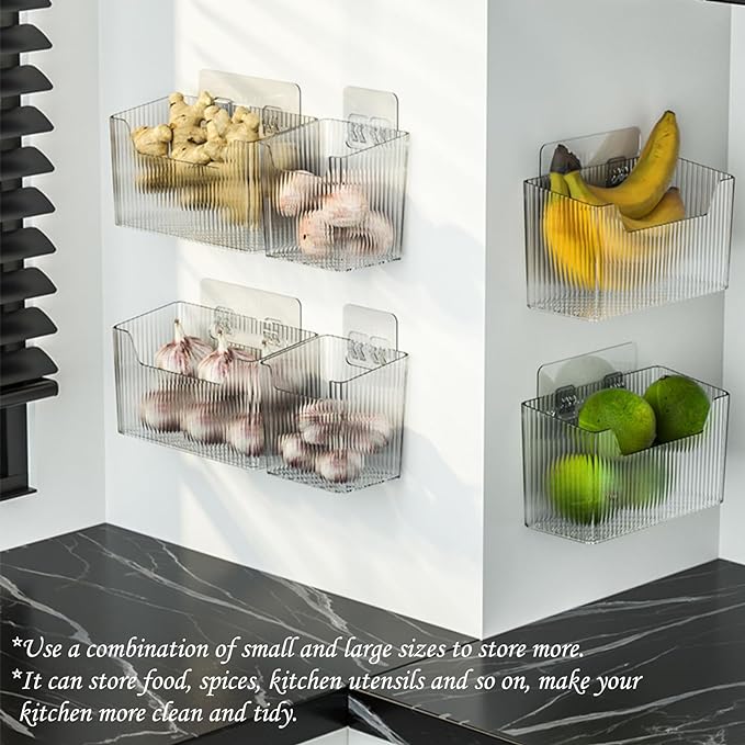 Set Of 2 Storage Organizer Bins Wall Mounted Shower Basket, Shower Caddy - Image 4