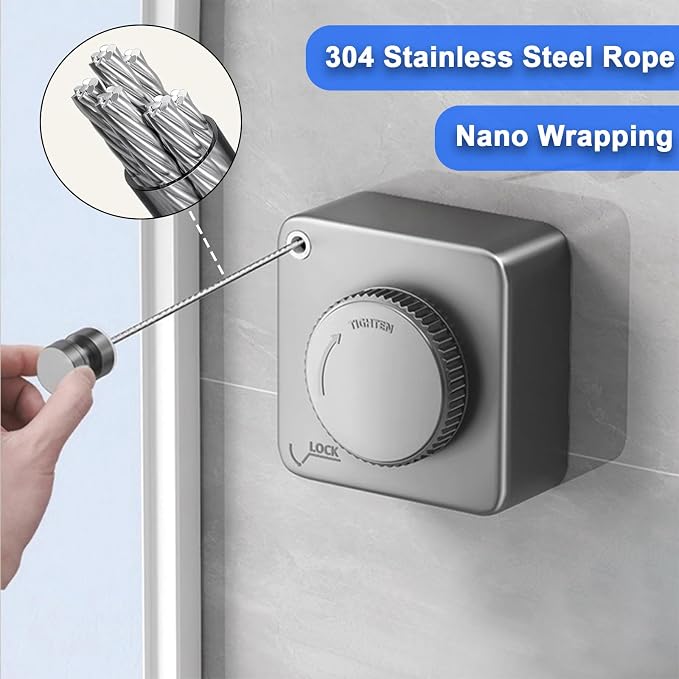 Retractable Clothesline Indoor, Non-Sagging Outdoor Clothes Drying Line - Image 4