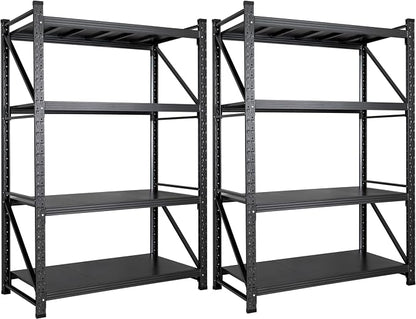 Set of 2 48" Wide Heavy Duty Garage Shelving Units, 3000LBS 24 Deep Storage by SISESOL