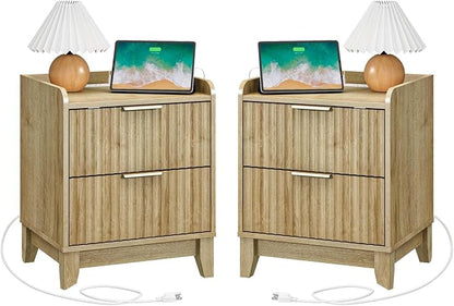 Wnutrees Fluted Nightstand by Wnutrees
