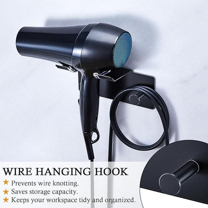 Hair Dryer Holder Wall Mounted, Blow Dryer Holder, Adhesive Hairdryer Holder - Image 4