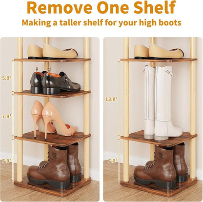 LUCKNOCK Vertical Shoe Rack, 8-Tier Tall Narrow Shoe Organizer - Image 9