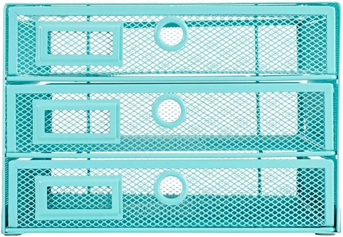 Annova Desk Organizer Wire Mesh 3 Tier Sliding Drawers Paper - Image 6