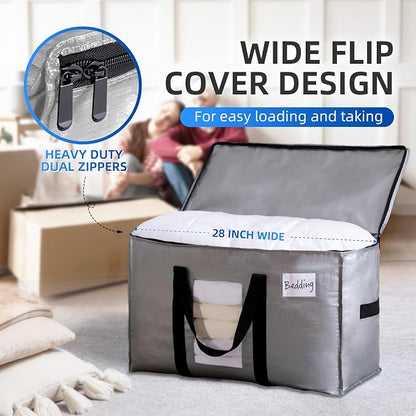TAILI Extra Large Moving Bags, 10 Pack Silver Heavy Duty Totes - Image 4