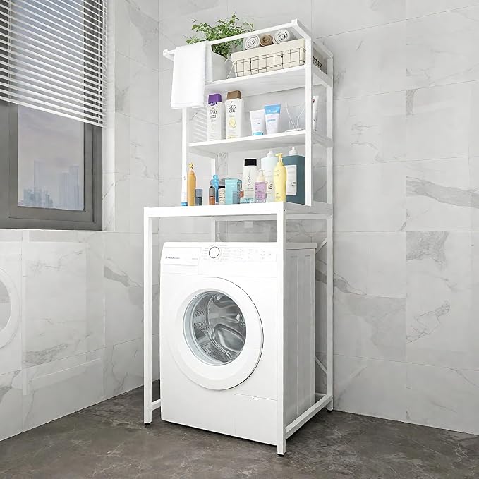 Gdrasuya10 White Over The Washer & Dryer Storage Shelves, 3 Tier Washing - Image 4