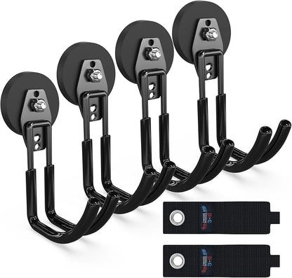 3-H Heavy Duty Magnet Garage Hooks 4 Pack, J Shape Strong Magnetic Hooks by 3-H
