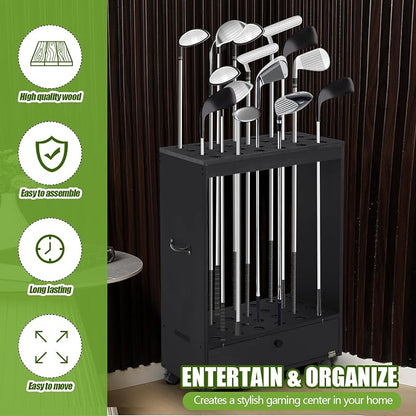 27 Hole Golf Club Stand Holder Wooden Golf Club Organizer Putter Display Rack - Image 4