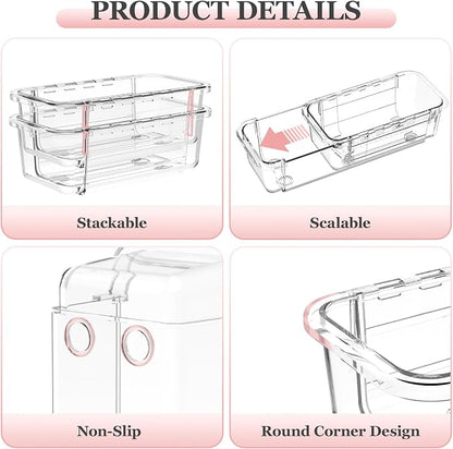 DILIBRA 16 Pcs Clear Extendable Drawer Organizer, Adjustable Drawer Storage - Image 5