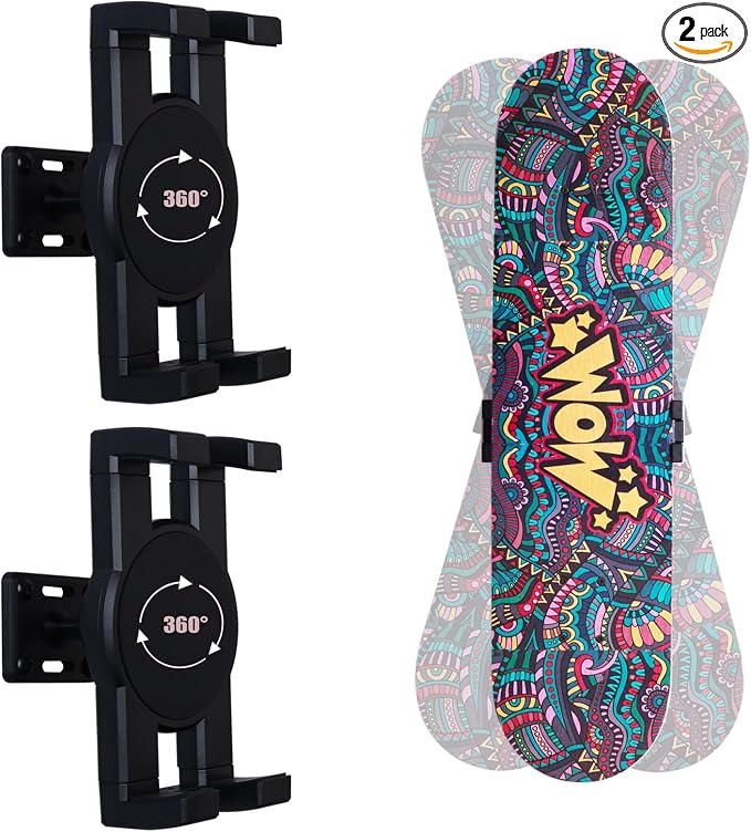 2 Set Skate deck wall mount, 360° rotatable skateboard wall mount, Floating by HHUXIUE