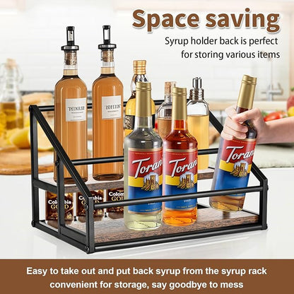 Coffee Syrup Organizer, 2-Tier 8 Bottles Coffee Syrup Rack - Image 6