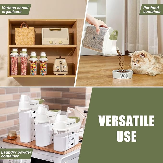 Cereal Storage Container 4Pack, 61oz/1.8L Airtight Food Storage Containers - Image 7