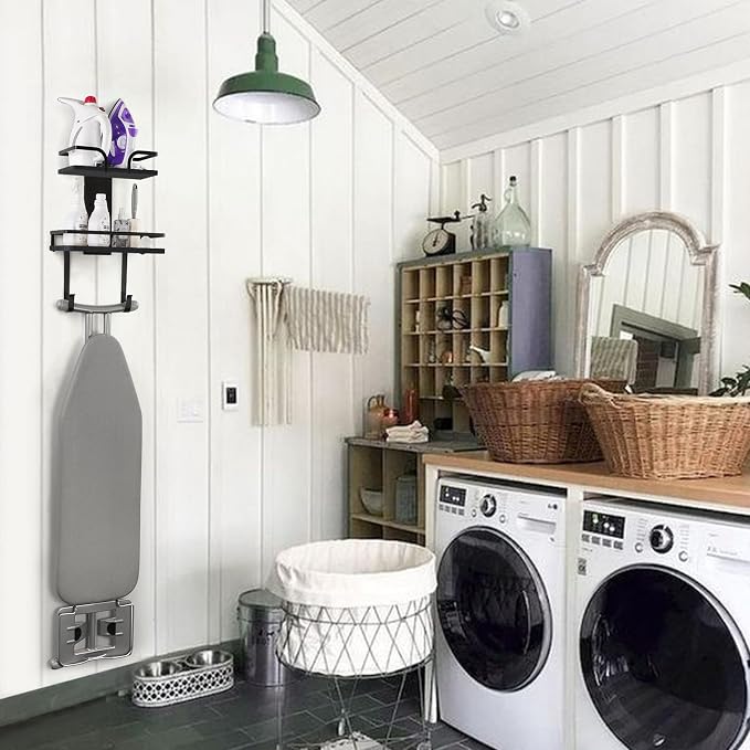 VINAEMO Ironing Board Hanger Wall Mount, 2-Layer Iron and Ironing Board Holder - Image 9