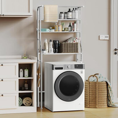 Over The Washer and Dryer Storage Shelf, 3 Tier Laundry Room Metal Drying Rack - Image 2