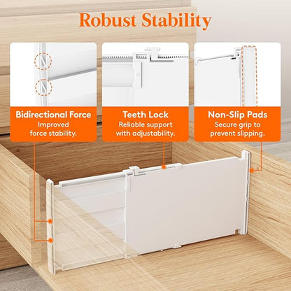 Lifewit 8" High 4 Pack Deep Drawer Dividers, 13.8-22.5" Adjustable Dresser - Image 5