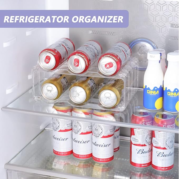BOPai Clear Wine Racks for Refrigerator, Water Bottle Organizer, 6 Bottles - Image 6