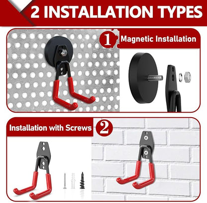 3-H Heavy Duty Magnet Garage Hooks 2 Pack, Large Strong Magnetic Hooks - Image 4