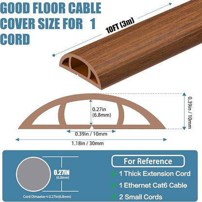 Floor Cord Covers for Wires 10FT Cable Hider Wire Cover Self Adhesive Cord - Image 2