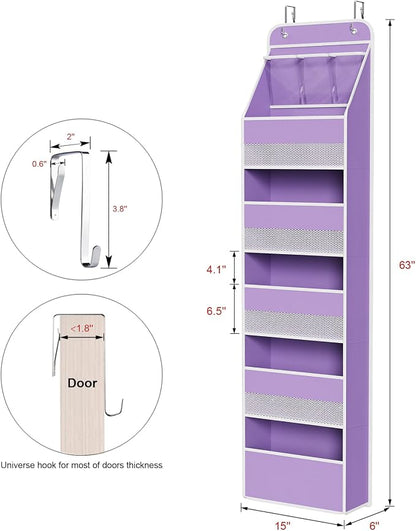 Univivi 6-Shelf Over Door Hanging Organizer Fabric Baby Door Storage - Image 3