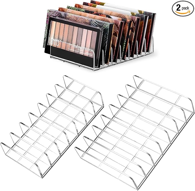 2 Pack Acrylic Makeup Eyeshadow Palette Organizer, 7-Slot Display Case by Unknown