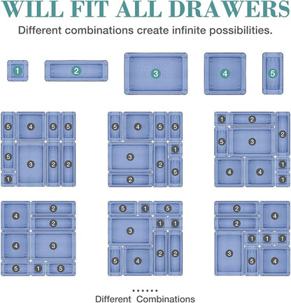 23 PCS Drawer Organizer Set, 5 Varied Size Bathroom and kitchen Drawer cabinet - Image 4