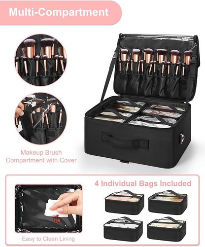 Relavel Extra Large Makeup Case Professional Cosmetic Storage Organizer Box - Image 4