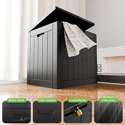 30 Gallon Outdoor Deck Box, Storage Lockable Waterproof Patio Furniture - Image 2