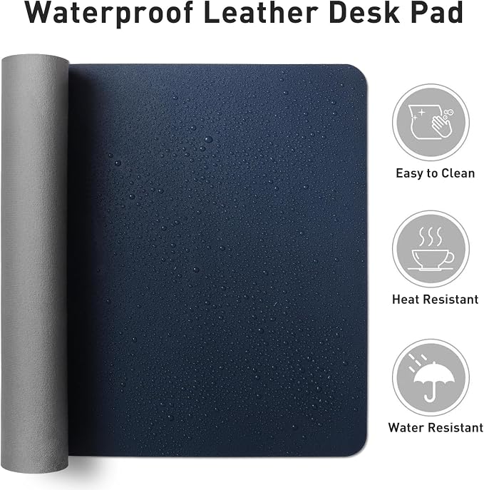 Aothia Leather Desk Pad Protector, Mouse Pad, Office Desk Mat, Non-Slip PU - Image 6