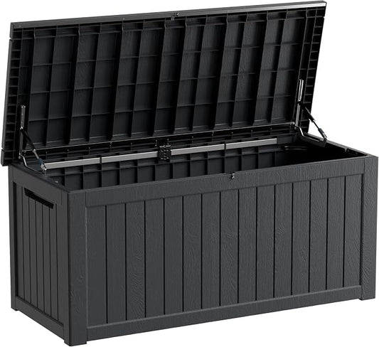 Heavy-Duty 270 Gallon Waterproof Deck Storage Box, Outdoor Storage by Unknown