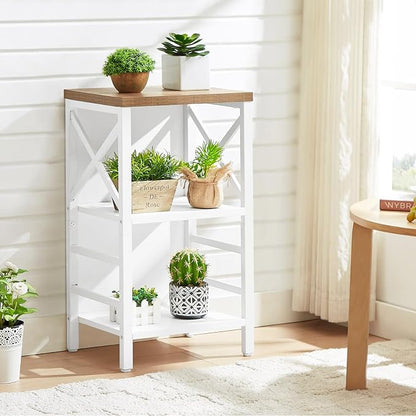 Small Bookshelf, 3 Tier Industrial Bookcase - Image 2