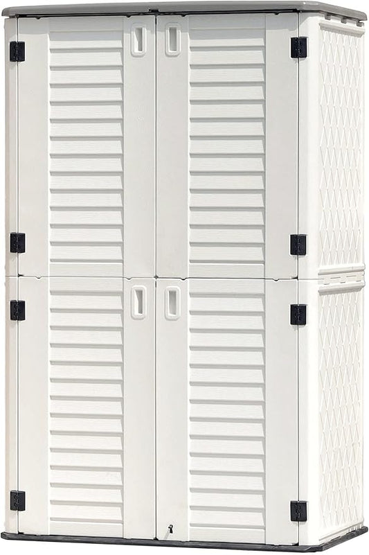 KINYING Outdoor Storage Shed Waterproof, Resin Vertical Storage Cabinet by KINYING