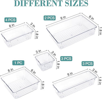 13 PCS Drawer Organizer Set, 5 Varied Size Bathroom and kitchen Drawer cabinet - Image 2