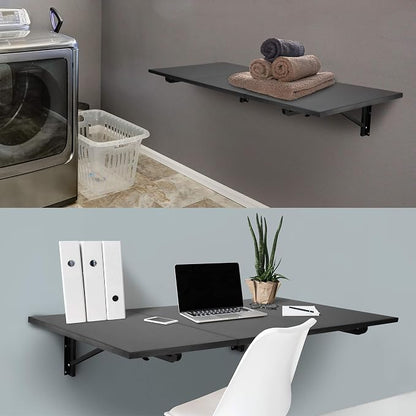 Mount-It! Heavy Duty Drop Down Table, Wall Mounted Drop Leaf Tables 45x15x7 - Image 4